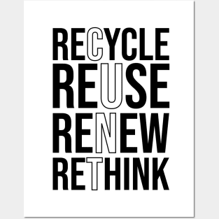 Recycle Reuse Renew Rethink Crisis Environmental Activism Posters and Art